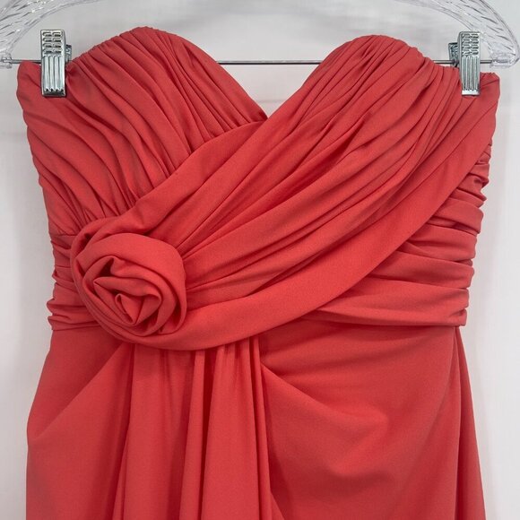 Badgley Mischka Coral Strapless Evening Gown Size 6 - Picture 2 of 14